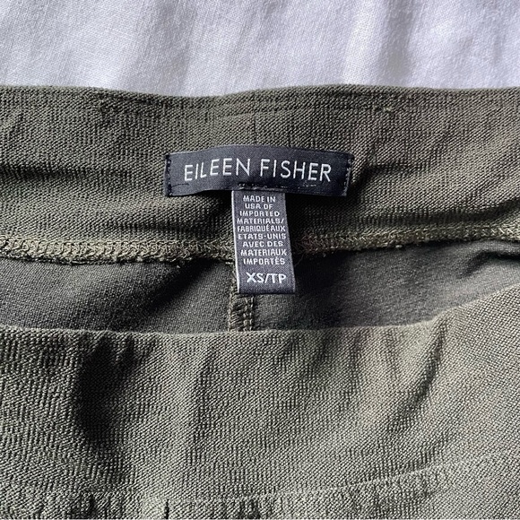 Eileen Fisher XS Olive crepe slim leg pants green - Picture 6 of 8